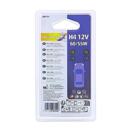 Michelin H4 Glühlampe Fernscheinwerfer 60/55W P43t Fernlicht Halogen Birne 008704