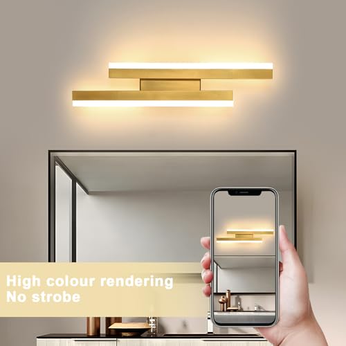Toolight Gold LED Long Wall Light, 16W 1800LM Sconce Lights Led Long, 40CM Modern Wall Lamp Warm White 3000K, for Living Room Bedroom Dining Room Staircase Hallway - Image 6