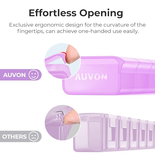 Image of AUVON Weekly Pill Organizer with Effortless Opening Design, Arthritis Friendly Pill Box, BPA-Free Pill Organizer 7 Day, Cute & Portable Pill Case for Vitamins, Supplements and Medications