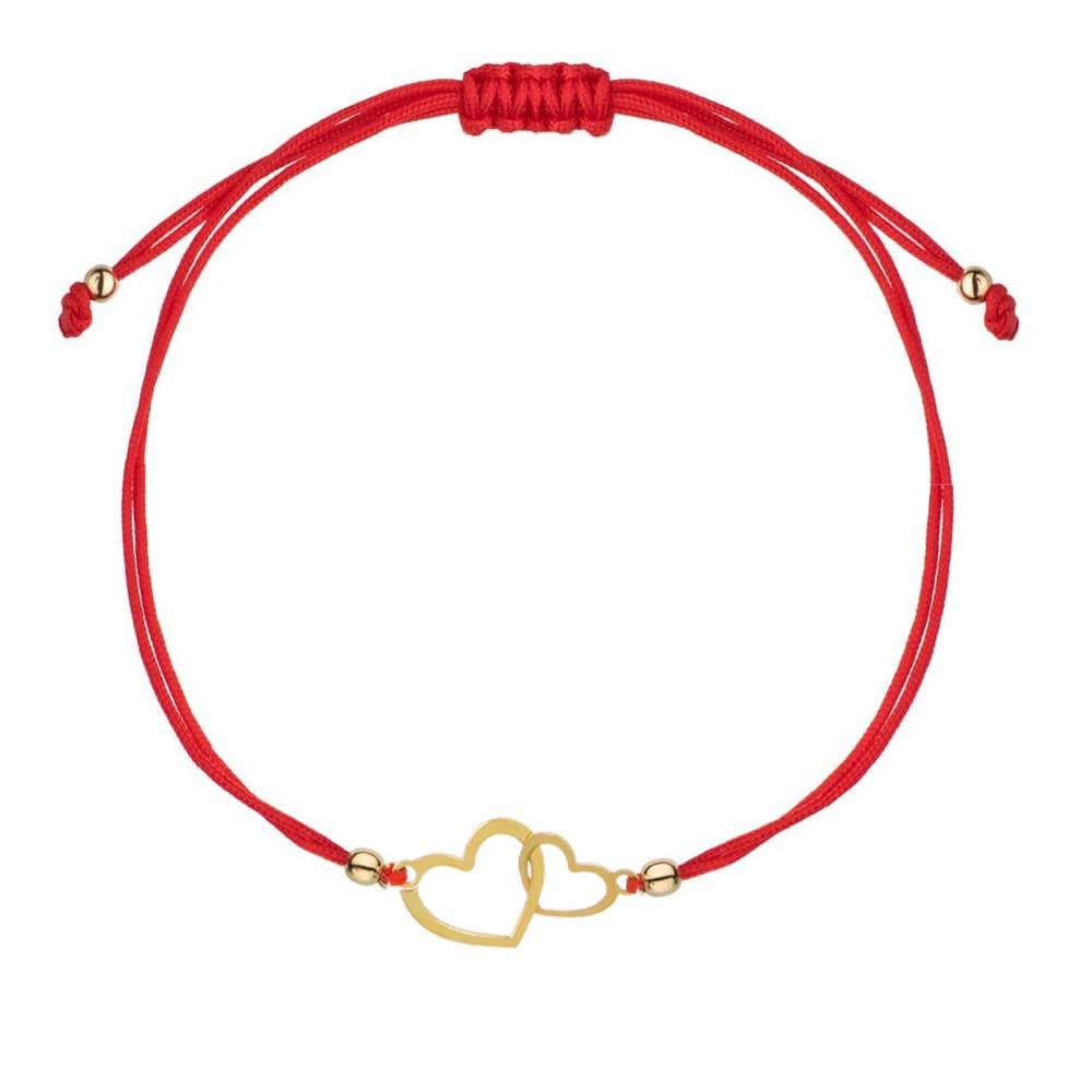 Sakrami Bracciale da Donna Cotton con Cuori Cordoncino Rosso.Idea regalo per Compleanno, Fidanzamento, Anniversario, San valentino, Cresima, Comunione, Natale + Confezione regalo Personalizzata