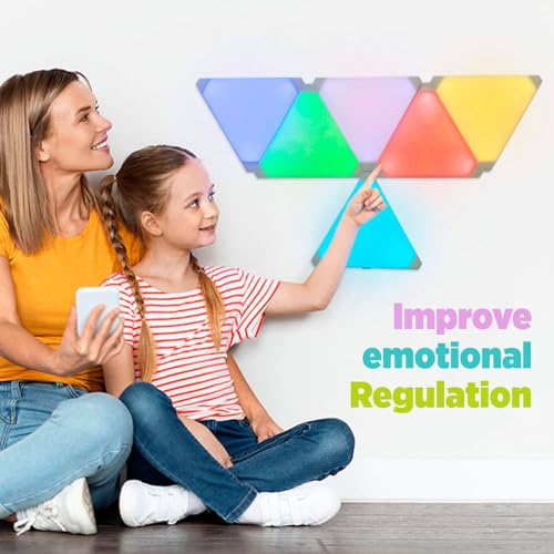 Image of Bright Autism Tap-Tap Interactive Touch Sensory Lights for Creative Play, Calming & Emotional Regulation - Colorful Triangular Tiles for Kids' Development. Transform Your Kids Sensory Room. (10pcs)