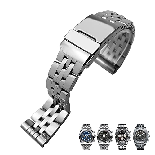 Bracelet de montre en acier inoxydable 316L maille métal 24mm haut de gamme