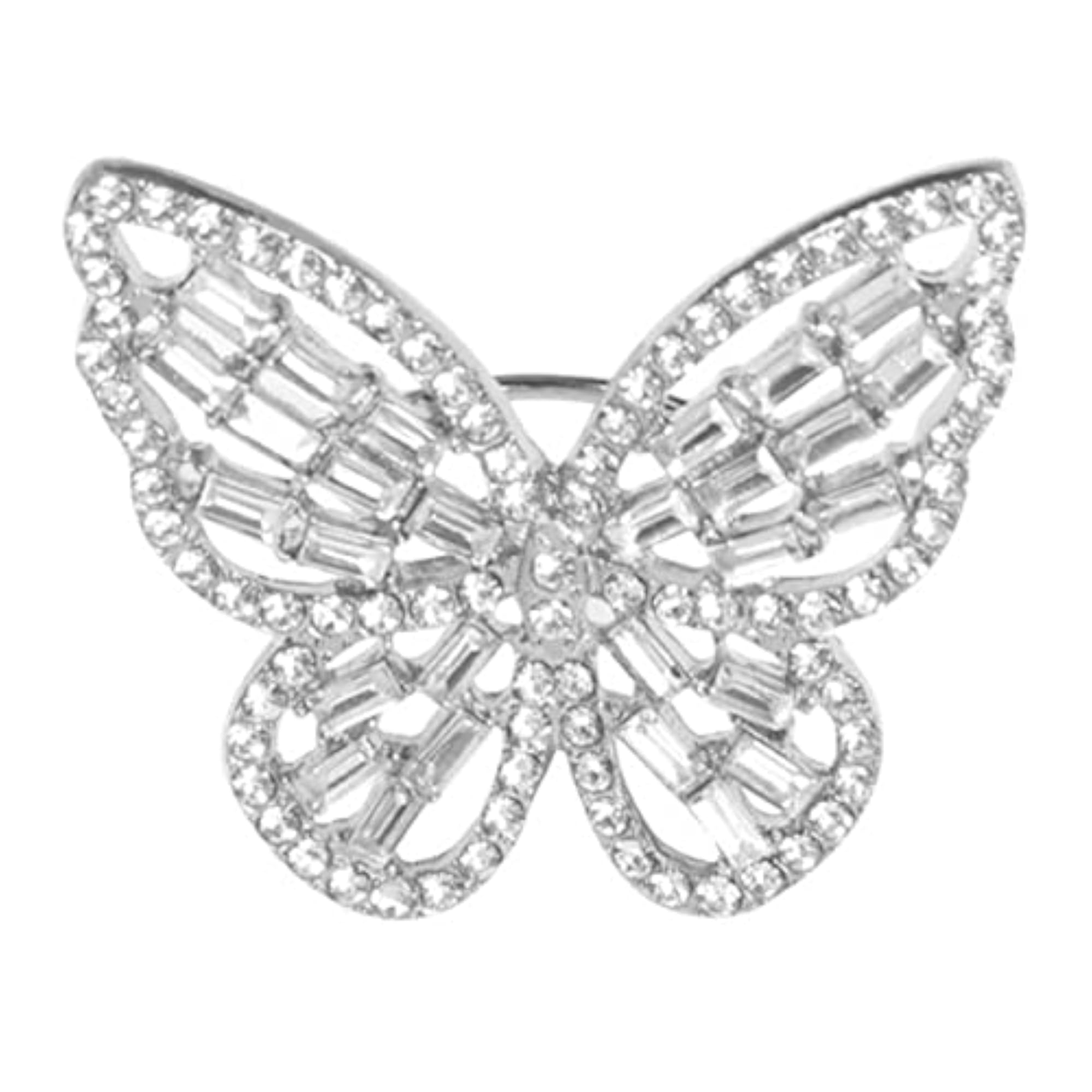Butterfly-Inspired Stone Studded Cocktail Ring