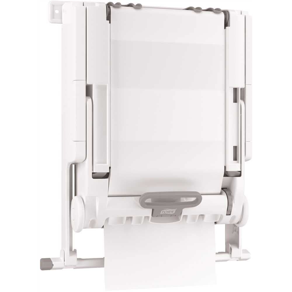 Tork PeakServe 552521 Kleiner Papierhandtuchspender für Einbauschränke, Weiß, 44 Stück