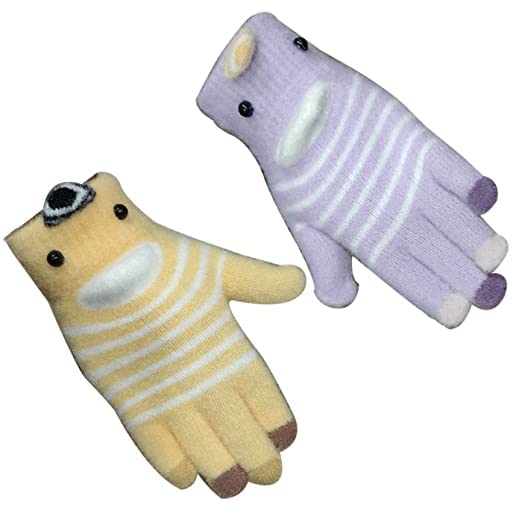 ELEG & STILANCE Acrylic Woolen Winter Gloves for Baby Girls & Baby Boys, fits for Age (2-6 Years).(Design_Color may vary). Pack of 3