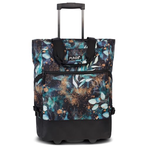 Punta Wheel Print Einkaufstrolley Einkaufsroller Einkaufswagen Shooping Trolley 10008, Farbe:Schwarz/Pastellgrün