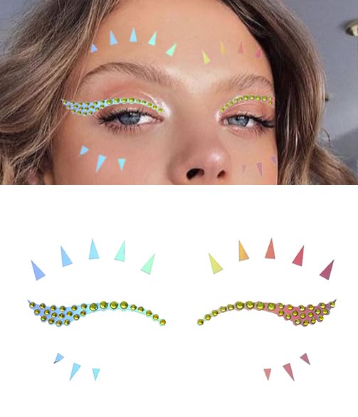 Pegatinas holográficas temporales para maquillaje de ojos, mariposa, estrella, corazón, impermeable, delineador de ojos, calcomanías con purpurina y
