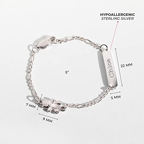 In Season Jewelry SS-02-00040 925 Sterling Silver 5 Inch Teddy Bear Identification Bracelet thumb #3