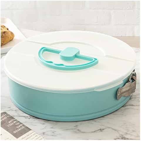 Spmarkt Springform Pan with Removed Bottom and lid, 10-Inch Blue Ceramic-Coated Cheese Cake Pan, Non-Stick & Easy to Clean Pound Spring form Pan, Perfect for Baking & Transporting Cakes Cover