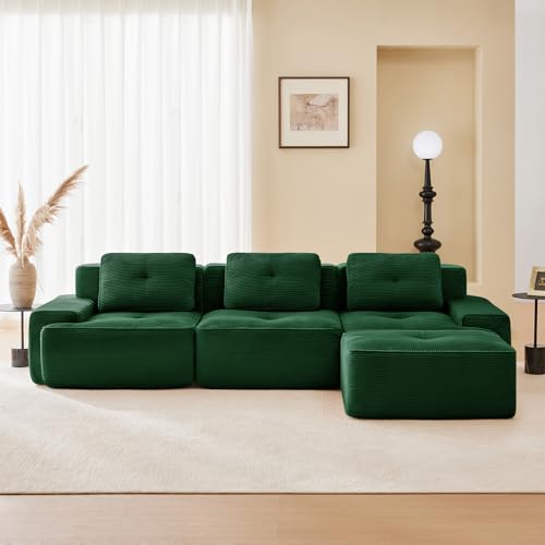 Image of Corduroy Modular Sectional Sofa, Oversized Cloud Couches for Living Room