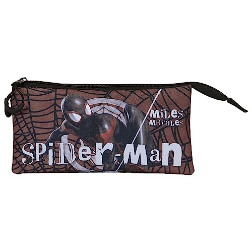 Marvel Spiderman Blackspider-FAN Triple Pencil Case 2.0, Red, 23 x 11 cm - Image 2