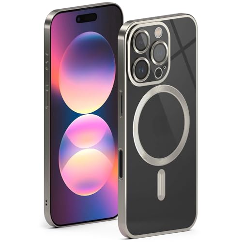Coque iPhone 16 Pro Max MagSafe antichoc transparente magnétique titane