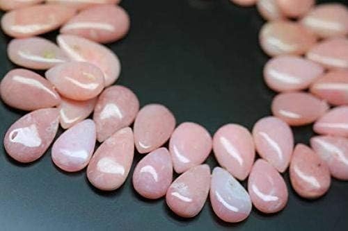Pink Opal pear Drop Smooth 10'' Long Strand Gemstone Beads, Jewelry Supplies for Jewelry Making, Bulk Beads, for Meditation Jewellery Gemstone 14mm to 20mm