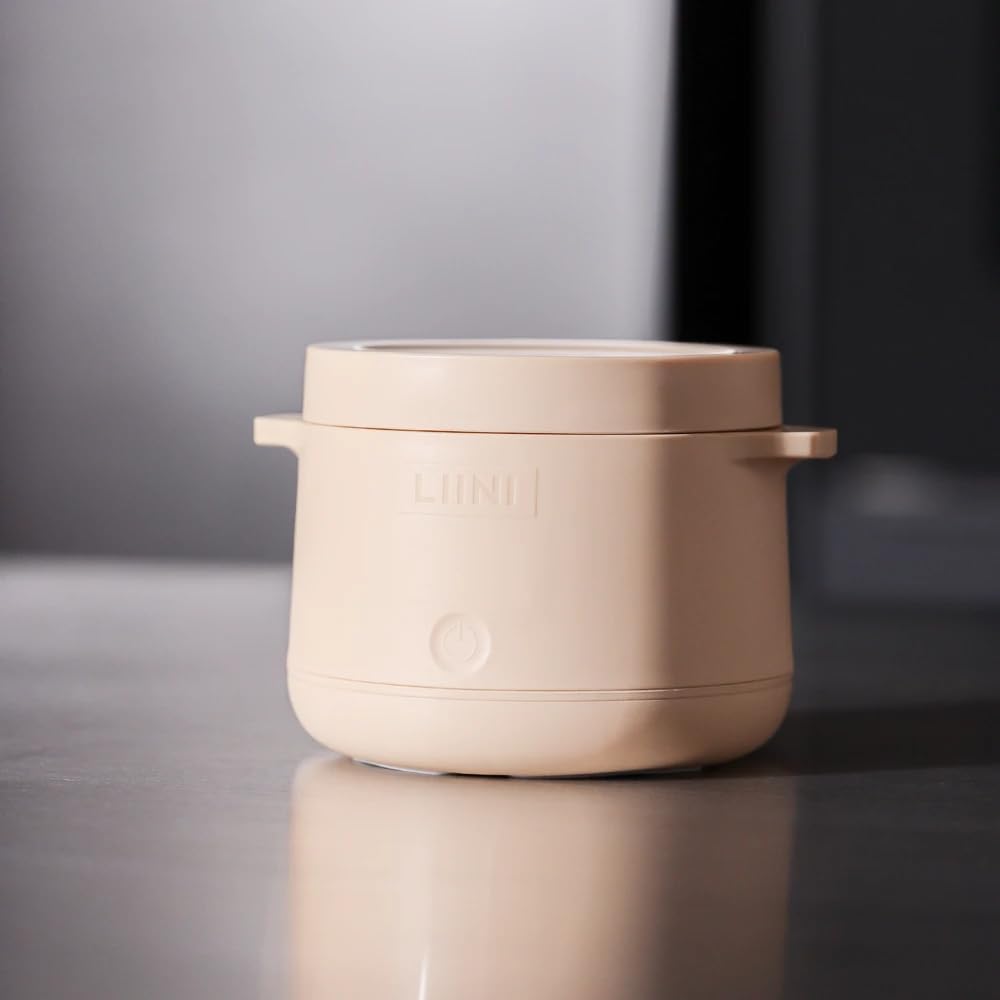 LIINI® 2.0 PRO Breiwärmer beige – Akku Babybreiwärmer, 50W, 10'000 mAh, Erwärmen per Knopfdruck, IP66, auslaufsicher, Edelstahlplatte, BPA-frei, USB-C Aluminiumkabel