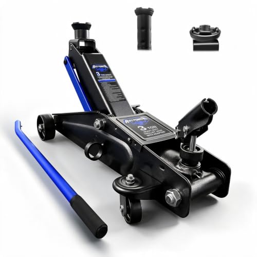 Image of ANTPOWER 3 Ton Floor Jack,with Wheels for Secure Lifting,Fast Lift Floor Jack, Quick Lift Pump for Sport Utility Vehicle,Providing Stable Support for Various Cars (3.0T)