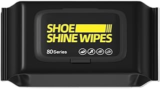 ARROWS Shoe Shine Wipes, 80-Pack, Portable Sneaker Cleaner for Leather, Canvas, Nylon and Mesh Shoes