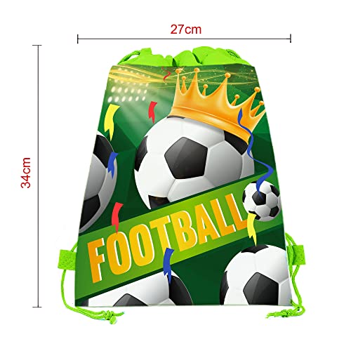 12 Pcs Soccer Themed Drawstring Non Woven Bag Beach Backpack Sports Picnic Organizer Bag For Outdoor Sports Fitness Travel2