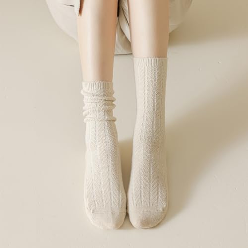 Mcool Mary Meias femininas casuais de malha grossa, quentes, confortáveis, para inverno, 5 pares, 5
