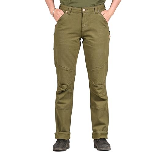 Dovetail Workwear Go to Pant for Women, Straight fit, 8 Pockets, Tool Loop, Kelp Green, Size 12x32