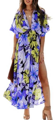 Image of Sister Amy Women's Boho Floral Print Square Neck Beach Party Flowy Ruffle Midi Dress