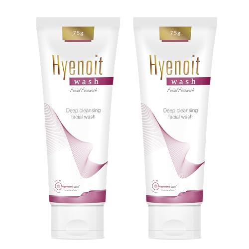 Hyenoit Glycolic Acid Face Wash|Lactic Acid & Kojic Acid for cleansing, acne, uneven skin|vitamin C for skin brightening lightening for all skin types (Pack Of 2/75 gm)