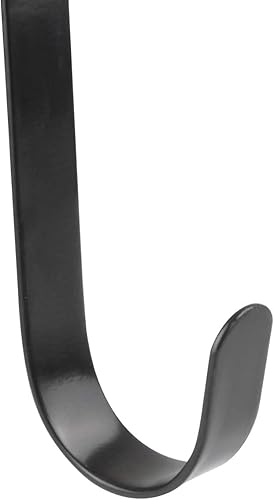 Miniatura 2 de Colgador de corona de 12 pulgadas para puerta delantera, decoración de Navidad, gancho doble de metal sobre la puerta (negro)