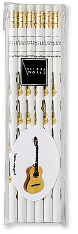Crayons à papier avec gomme - Guitare - Lot de 6 - Cadeau musique Cover
