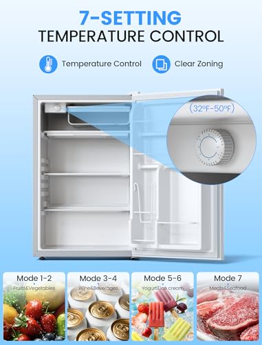 Image of COWSAR 4.5 Cu.Ft Dorm Fridge with Freezer, Single Reversible Door Apartment Refrigerator, Adjustable Thermostat, Ultra Quiet, Energy Efficient Commercial Compact Fridge for Bedroom Dorm Office, White