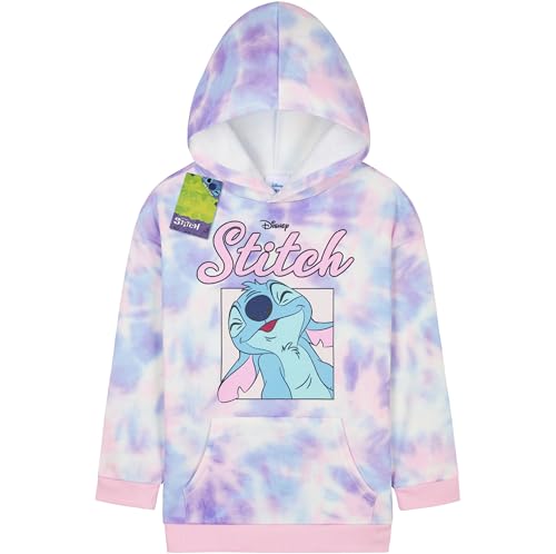 Disney Stitch Hoodie Mädchen Kuscheliger Pullover Kinder Teenager Jumper Sport Freizeitbekleidung Geschenk für Mädchen (9-10 Jahre, Multi Tie Dye)
