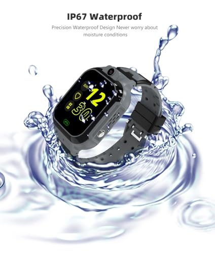 Image of Smart Watch for Kids with GPS Tracking, 2-Way Video & Voice Calling, Geofencing, and 4G SIM Compatible, SOS,Alarm, Games, HD Touch Screen Phone Watch Best Gift for Kids (Black)
