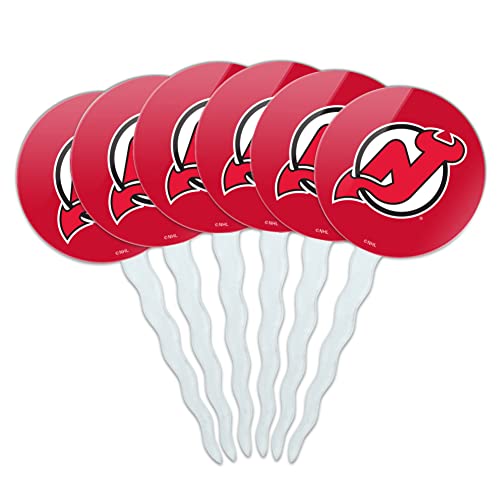GRAPHICS & MORE New Jersey Devils Logo Cupcake Picks Toppers Decoration Set of 6