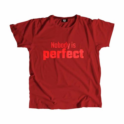 T-Shirt Nobody is Perfect Men respirant rouge coupe unisexe