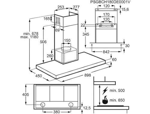 Hotte décorative murale 90cm 600 extractiontech inox EFT39X ELECTROLUX - vue 8