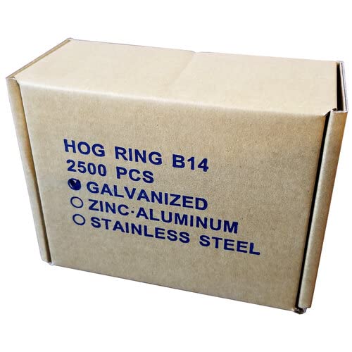 Hog Rings 9/16 Galvanized Your Choice Sharp/Blunt Poultry Upholstery (9/16 Galv BLUNT, None, 2500)