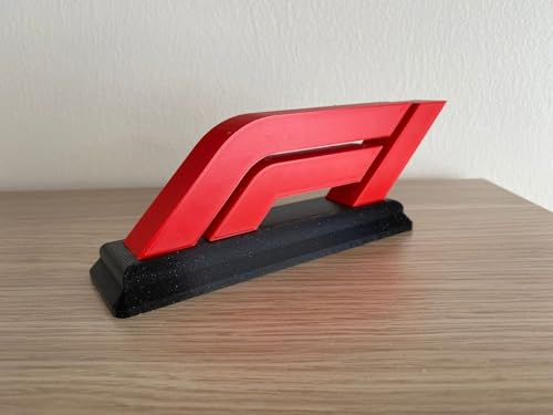 Image of Formula 1 Logo Display - F1 Desk decor for Car Lovers | Stylish Red & Black Motorsport Decor Gif