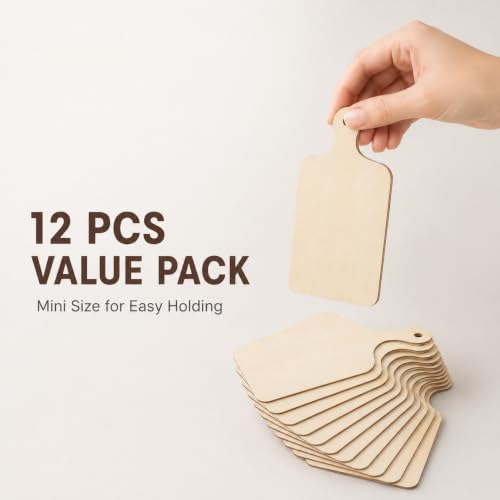Tabla de cortar mini de madera con mango, pack 12 unidades miniatura 2