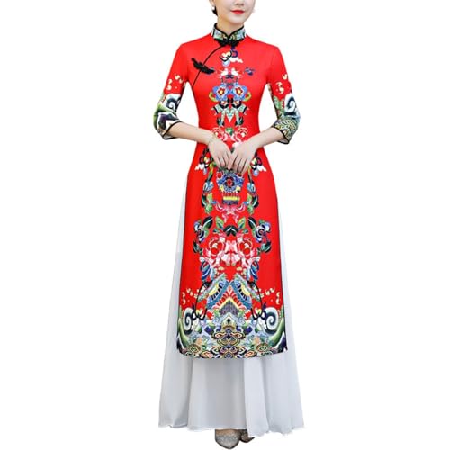 Robe vietnamienne Ao Dai costume cheongsam qipao vintage chinoise