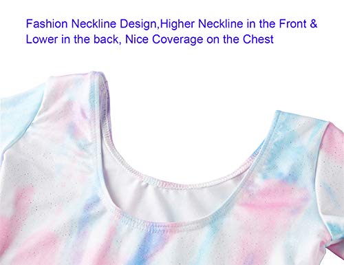Image of Domusgo Toddler Leotard Gymnastics Long Sleeve, Sparkly Tumbling Dance Leotards for Baby Girls Kids Teens 2-14 Years