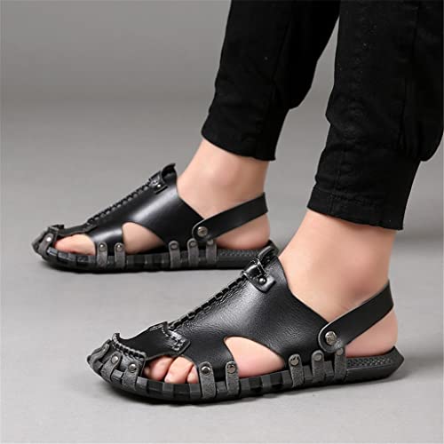 Handmade Sandals Solid Outdoor Beach Shoes Male Lightweight Breathable Non-Slip Man Casual Sandals(OneColor,39)2