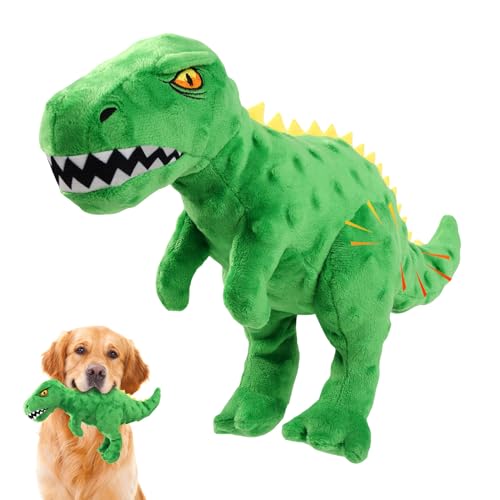 Homounter Dog Toys Cute Dinosaur Plush Toy for Large Dogs - Squeaky Interactive Stuffed Dog Chew Toy for Puppies, Pet Toys for Small to Large Breeds