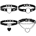 Conruich 4 Stück Leder Choker Damen Herz Anhänger Choker Einstellbar PU Leder Halskette Set Metall Ring Halsband Schwarz Punk Rock Gothic Halsband Kragen mit Kreis Herz für Frauen Zubehör Leder Halsband günstig Kaufen-Conruich 4 Stück Leder Choker Damen Herz Anhänger Choker Einstellbar PU Leder Halskette Set Metall Ring Halsband Schwarz Punk Rock Gothic Halsband Kragen mit Kreis Herz für Frauen Zubehör