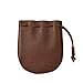Drawstring Bag, for Coins Medicine, Tobacco, Marbels, Genuine Leather Size 5 x 4.25