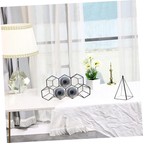 Soporte para botellas de vino 7 huecos KICHOUSE metal negro miniatura 5