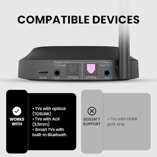 image for Avantree HT5009 - Wireless Headphones for TV Watching with Clear Dialo