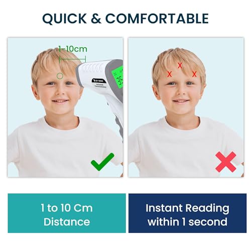 Image of DR VAKU Infrared Digital Thermometer For Fever, Non-Contact Laser Infrared Thermometer Temperature Gun [Battery Included] - Grey, Plastic