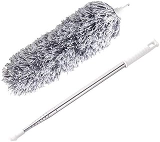 WSGQLT Microfiber Duster, Feather Duster, Spider Web Cleaner with Telescoping Extension Pole and 360° Flexible Bendable Removable Washable Head for Cars  (Metal)