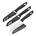 Set di 3 coltelli da frutta, affilati e resistenti, con coperchio protettivo, adatto per la maggior parte dei tipi di verdure, frutta e carne (nero)