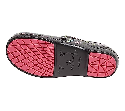 Image of Anywear SR Angel Slip Resistant Work Shoes for Women - Fluid Resistant Nursing Clogs - All Day Comfort Gardening, Nurse Clogs & Chef Shoes - Tropical Hummingbirds - 10 Women /8 Men