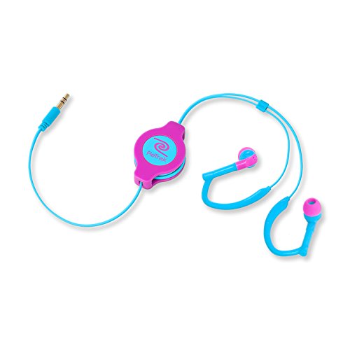 Retrak Etaudwpkbu Retractable Ear Buds For Ios And Android Devices, Neon Pink/Blue #TOP2