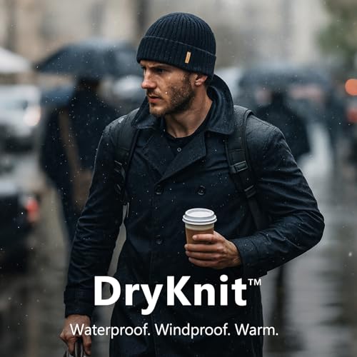 Image of TOP-EX DryKnit Waterproof L /XL /XXL Winter Fleece Lined Beanie Hat for Men Women Warm Knit Watch Skull Cap Cold Weather